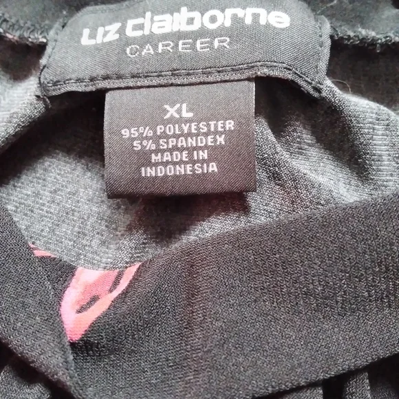 LIz Claiborne floral sleeveless tie neck career dressy blouse shirt top … - Picture 8 of 12